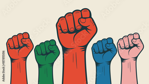 United fists in solidarity Vector
