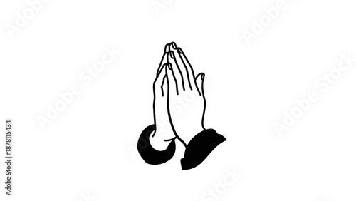 Hands clasped together in prayer or meditation gesture.