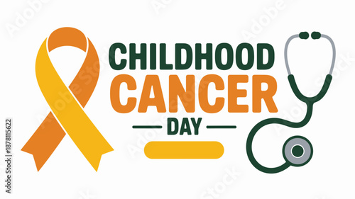 Childhood cancer day awareness ribbon Vector