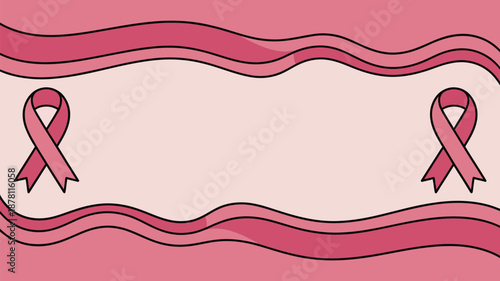 Awareness ribbons on pink background Vector