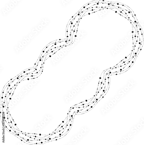 Fluid shape referencing natural motion through curved line paths, dot traces, and gradual shifts.