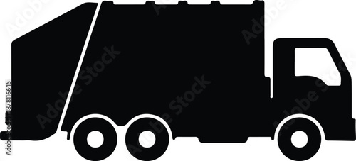 Silhouette garbage truck vehicle illustration vector
