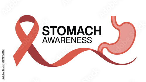 Stomach awareness ribbon Vector