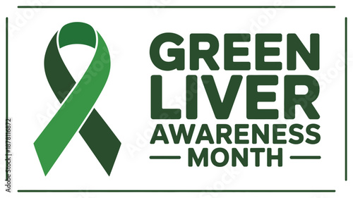 Green liver awareness month Vector