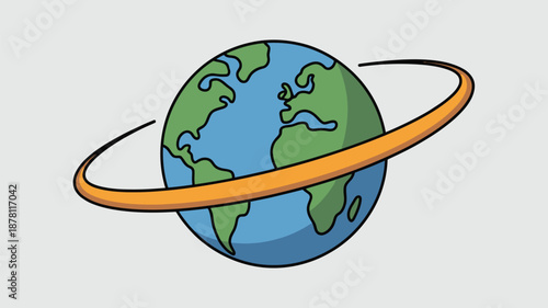 Earth orbiting satellite Vector