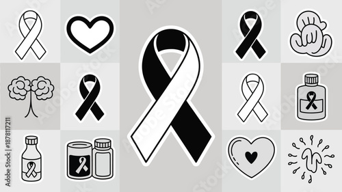 Awareness symbols for health causes Vector