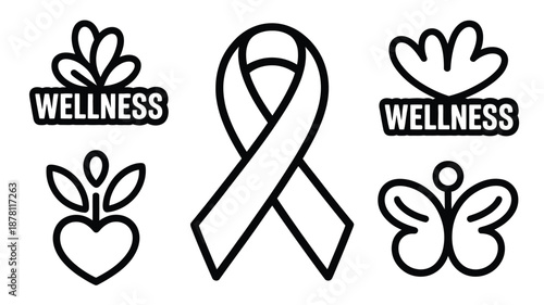 Symbols of wellness and hope Vector