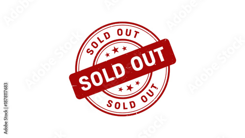 Red Grunge Rubber Stamp of sold out Vector Collection