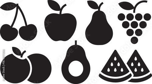 Fruit black white background apple pear