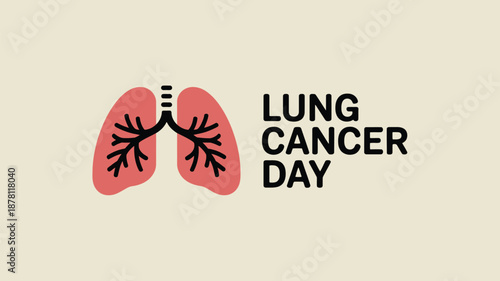 Lung cancer day awareness Vector