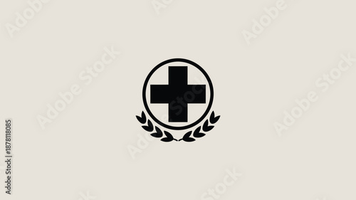 Medical symbol with laurel wreath Vector