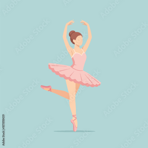 Young Female Ballet Dancer in Pink.