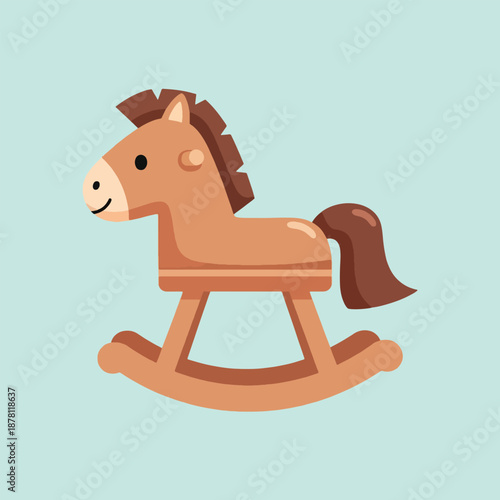 Brown Wooden Rocking Horse Toy.