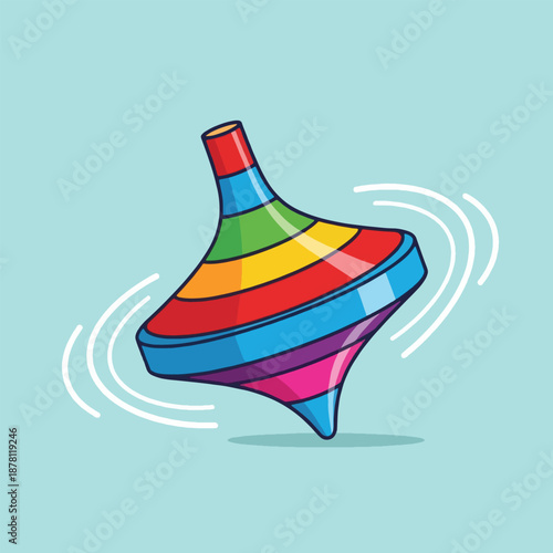Colorful Spinning Top Toy Object.
