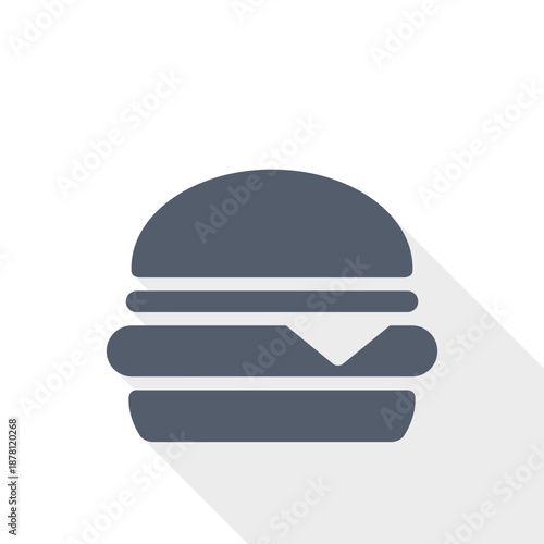 Burger icon representing fast food meal and restaurant cuisine.