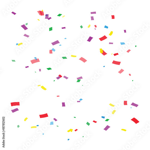 Colorful confetti pieces scattered on isolated for celebration