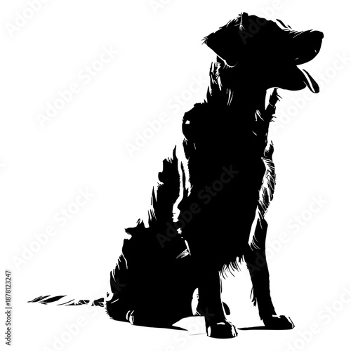 dog, animal, pet, black, puppy, cat, white, silhouette, mammal, cute, canine, illustration, labrador, art, pets, animals, breed, vector, retriever, friend
