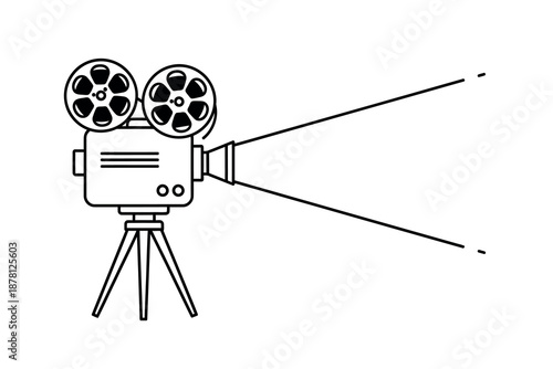 Vintage film camera on a tripod