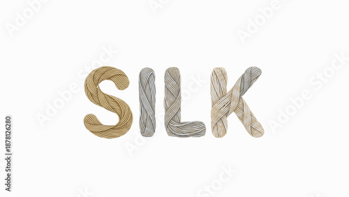 Golden silk text with smooth striped luxury fabric style