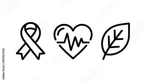 Symbols of awareness, health, and nature Vector