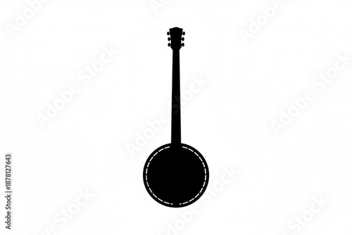 Banjo Silhouette: A classic banjo silhouette, isolated on a simple background, offering a timeless appeal.