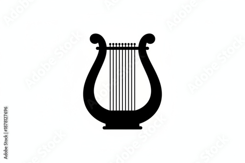 Elegant Lyre Silhouette: An elegant lyre silhouette graces the scene, its classic design and intricate string arrangement creating a sense of refined beauty, ready to be celebrated.