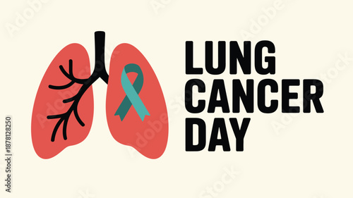 Lung cancer day awareness Vector