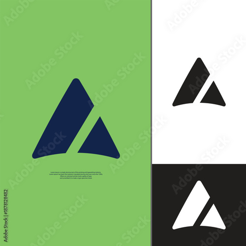 A clean and modern letter A logo with an elegant sporty minimalist style, ideal for branding, business identity, startups, clubs, digital platforms, and health applications.