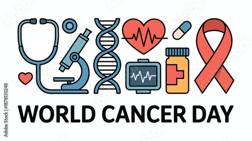 Celebrating world cancer day Vector