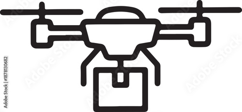 Modern Drone Icon with Camera for Aerial Photography, Videography, or High-Tech Delivery Services