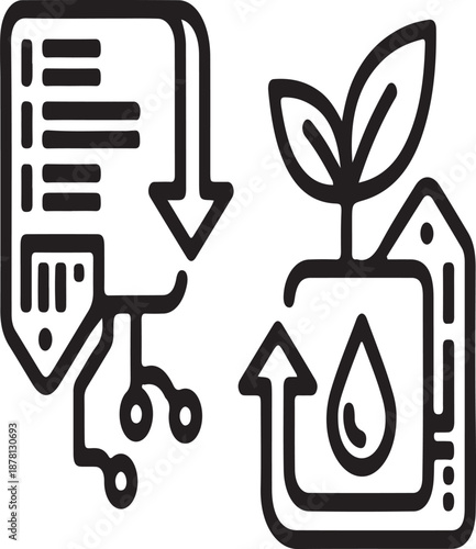 Eco Product Label Icon with Green Leaf and Checklist Symbol for Sustainable Certification and Environmentally Friendly Branding