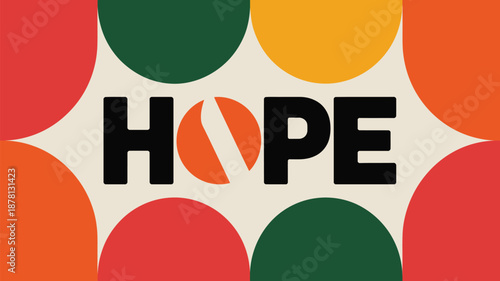 Hope in colorful circles Vector