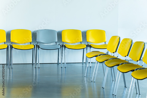 Принти на полотні lobby space with row of chairs without people inside hall business instance
