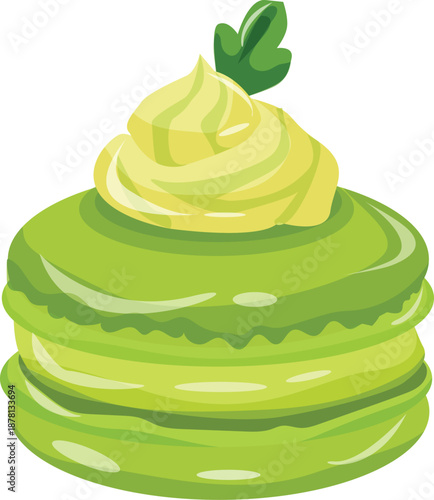 macaron matcha cookie cream dessert food