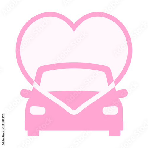 車とハートのリングのアイコン