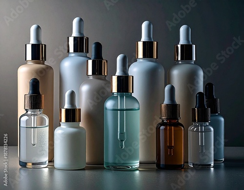 Luxury Skincare Serum Bottles with Minimal Elegant Design