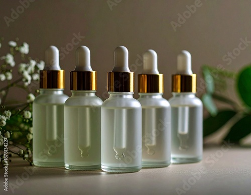 Luxury Skincare Serum Bottles with Minimal Elegant Design