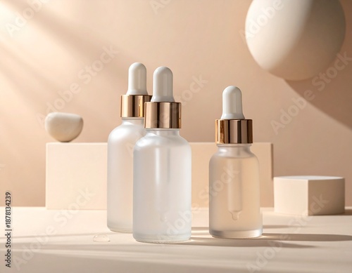 Luxury Skincare Serum Bottles with Minimal Elegant Design