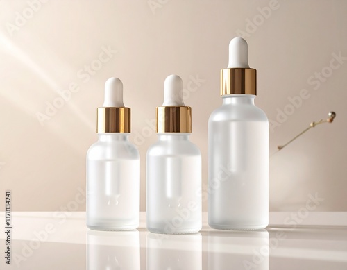 Luxury Skincare Serum Bottles with Minimal Elegant Design