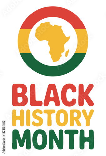Black History Month Celebration Logo with African Map