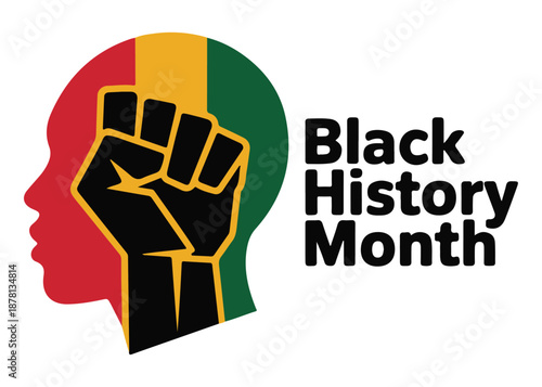 Black History Month Raised Fist Symbolizing Unity and Strength