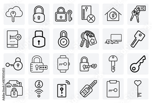 Metaphors For Digital And Physical Security, Including Locks, Keys, Padlocks, And Modern Antivirus Protection For Data Safety