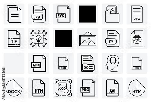 Common File Format And Document Type Representations – Visuals For Images, Documents, Videos, And System Files