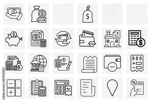 Financial Calculation And Planning For Banking, Savings, And Budgeting With Money, Percentages, And Documents