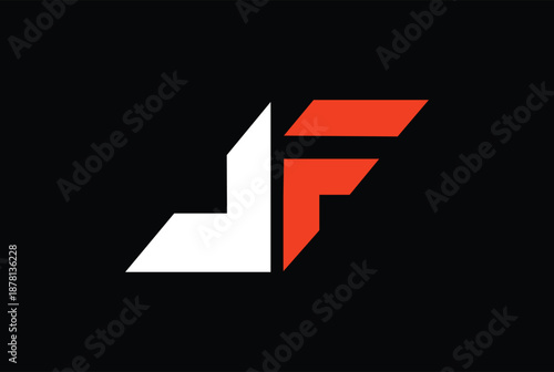 JF, FJ, LF, FL Sports logo vector illustration - JF FJ Business colorful logo vector.