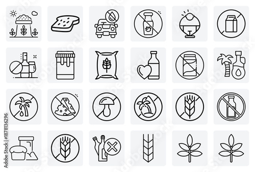 Common Food Allergen And Dietary Restriction Labels – Gluten-Free, Milk-Free, And Alcohol-Free For Product Packaging