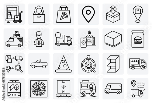 E-Commerce And Package Delivery Services – Truck, Van, And Robot Shipping For Online Retail And Logistics Businesses