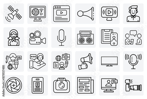 Journalism And News Media – Reporter, Microphone, Newspaper, And Live Broadcasts For Current Events And Press Related Projects