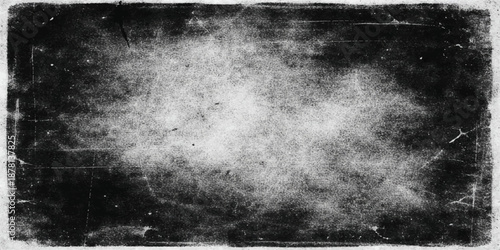 A vintage grunge film strip overlay lies across a dark textured concrete wall with a dirty grey stone pattern and old rough paper surface