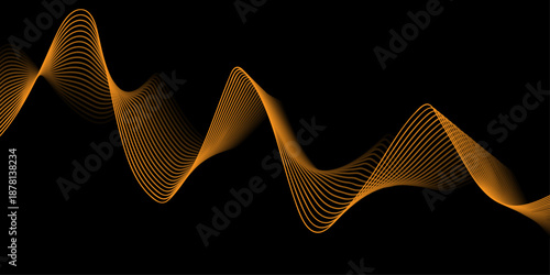 A dynamic three-dimensional fractal helix vector illustration featuring sine wave patterns and geometric lines to represent physics research in an abstract motion background structure